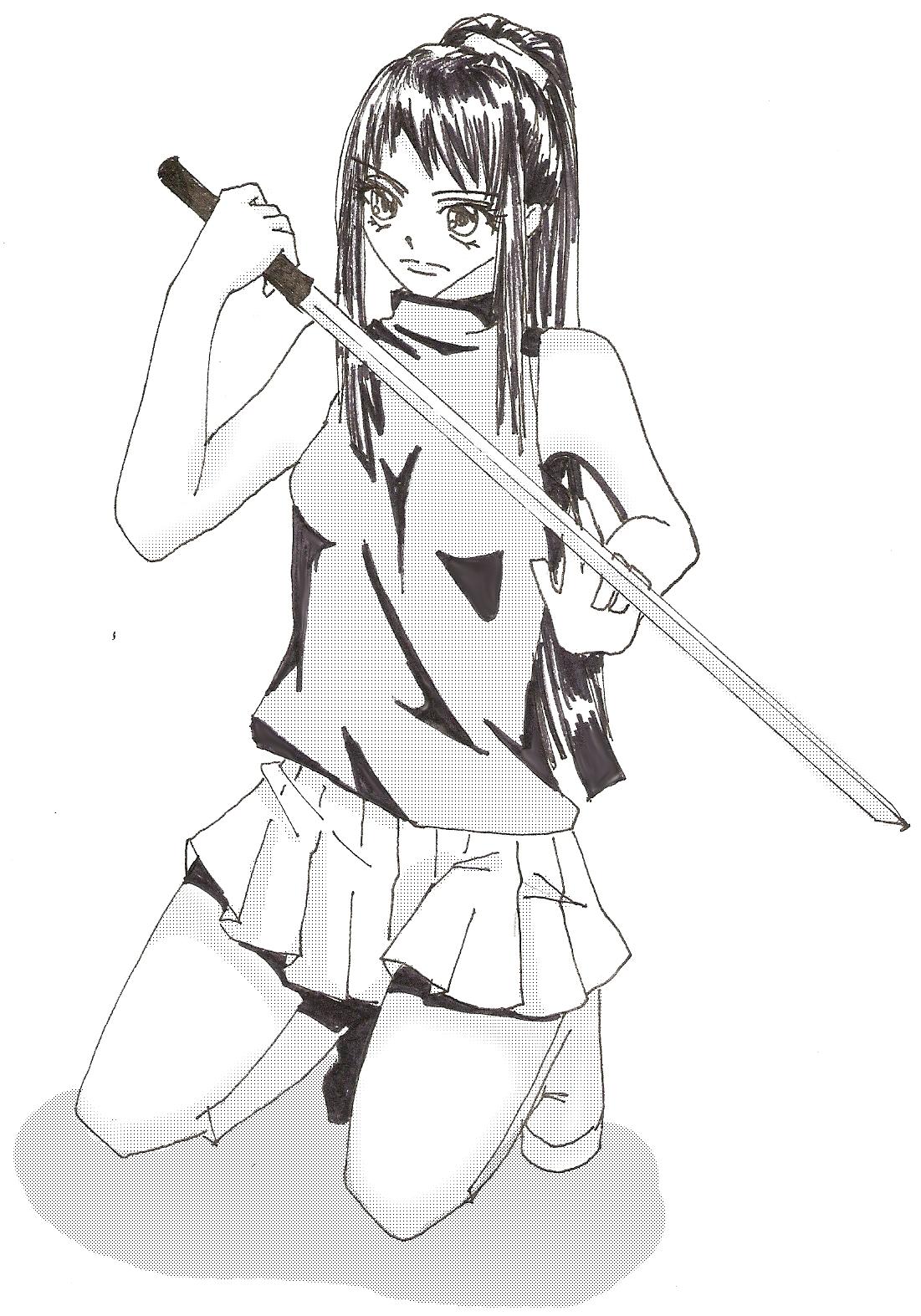 una chica con espada